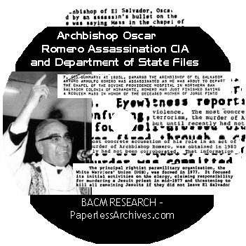 Romero Assination CIA and State Dept Files CD-ROM