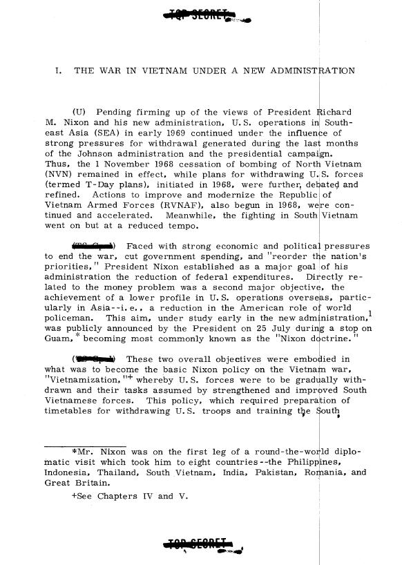 Vietnam War Blue Book Studies page from The Administration Emphasizes Air Power 1969