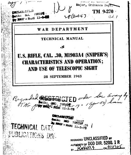 World War II .30 Cal Rifle Technical Manual