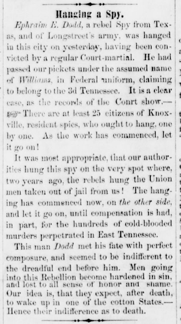 Brownlow's Knoxville Whig and Rebel Ventilator article 2