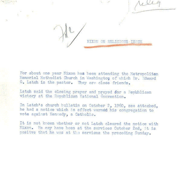 JFK 1960 Election Nixon Opposition Research Sample Page 5