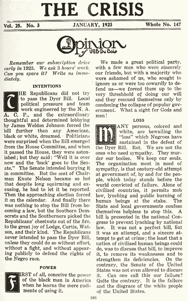 The Crisis Volume 25, Number 3, Page 103 - January 1923